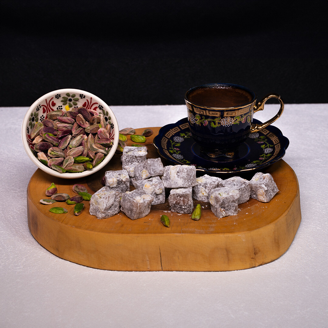 Antep Fıstıklı Pudra Şekeri Kaplı Çifte Kavrulmuş Lokum - 